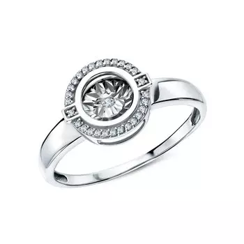 Золотое кольцо с бриллиантами природными