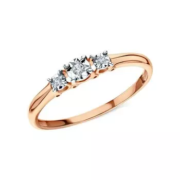 Золотое кольцо с бриллиантами природными