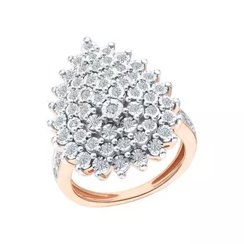 Золотое кольцо с бриллиантами природными