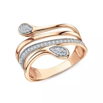 Золотое кольцо с бриллиантами природными