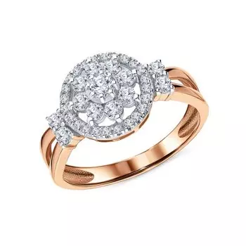 Золотое кольцо с бриллиантами природными