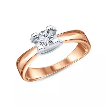 Золотое кольцо с бриллиантами природными