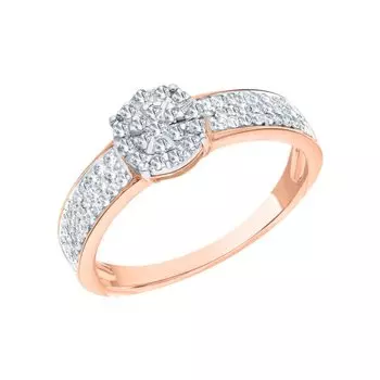 Золотое кольцо с бриллиантами природными