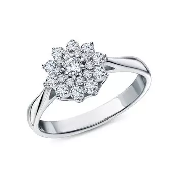 Золотое кольцо с бриллиантами природными