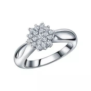 Золотое кольцо с бриллиантами природными