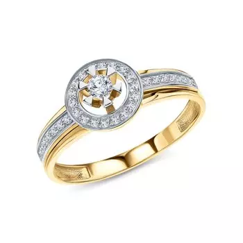 Золотое кольцо с бриллиантами природными