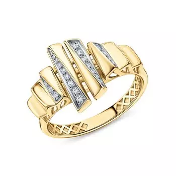 Золотое кольцо с бриллиантами природными