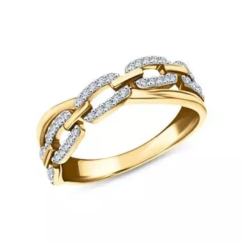 Золотое кольцо с бриллиантами природными