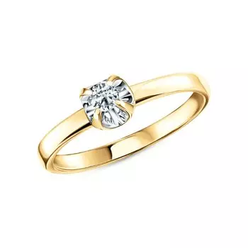 Золотое кольцо с бриллиантами природными