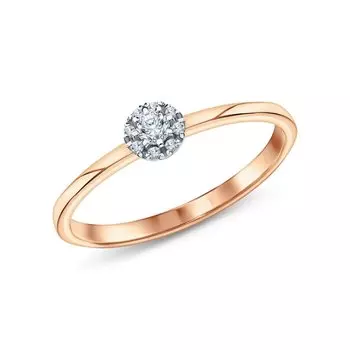 Золотое кольцо с бриллиантами природными