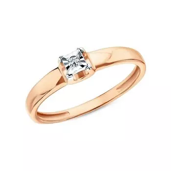 Золотое кольцо с бриллиантами природными