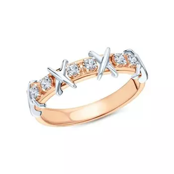 Золотое кольцо с бриллиантами природными