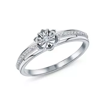 Золотое кольцо с бриллиантами природными