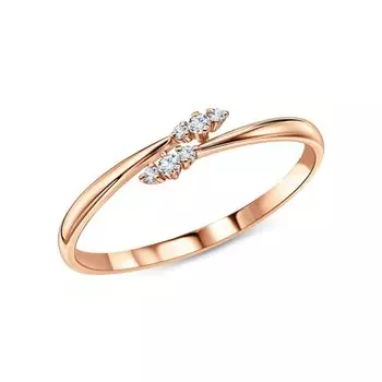 Золотое кольцо с бриллиантами природными