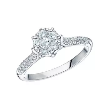 Золотое кольцо с бриллиантами природными