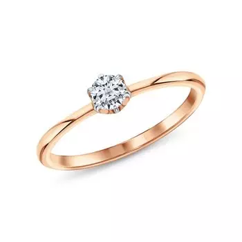 Золотое кольцо с бриллиантами природными