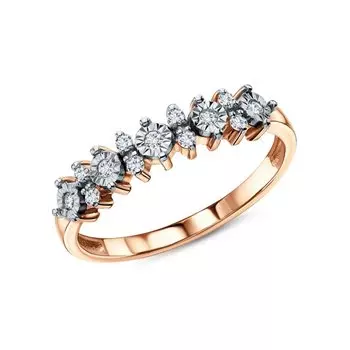 Золотое кольцо с бриллиантами природными