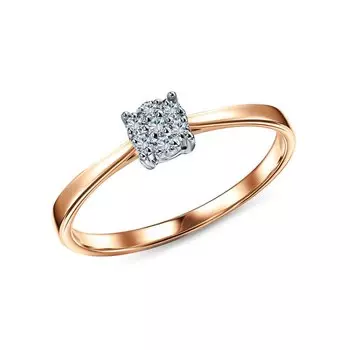 Золотое кольцо с бриллиантами природными