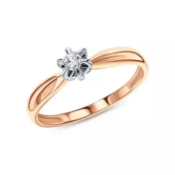 Золотое кольцо с бриллиантами природными