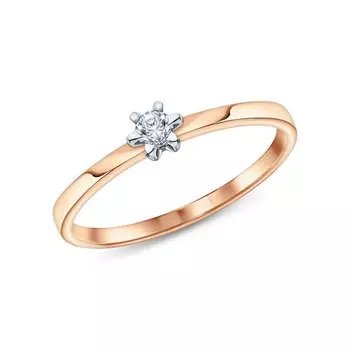 Золотое кольцо с бриллиантами природными