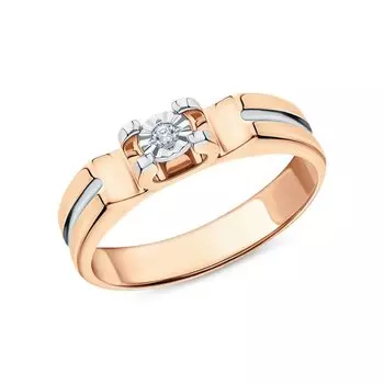 Золотое кольцо с бриллиантами природными