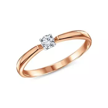 Золотое кольцо с бриллиантами природными