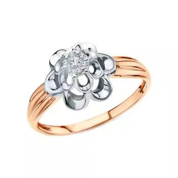 Золотое кольцо с бриллиантами природными