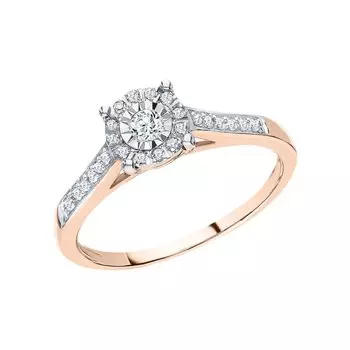 Золотое кольцо с бриллиантами природными