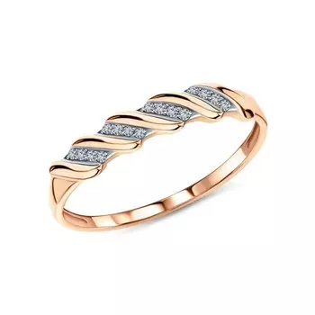 Золотое кольцо с бриллиантами природными