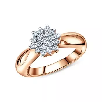 Золотое кольцо с бриллиантами природными