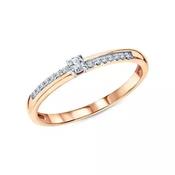 Золотое кольцо с бриллиантами природными