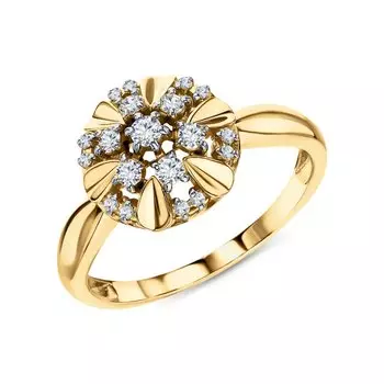 Золотое кольцо с бриллиантами природными