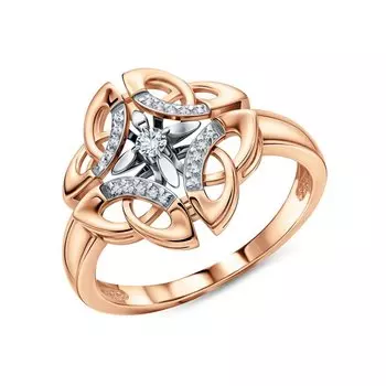 Золотое кольцо с бриллиантами природными