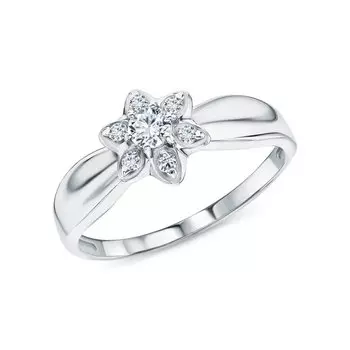 Золотое кольцо с бриллиантами природными