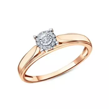 Золотое кольцо с бриллиантами природными