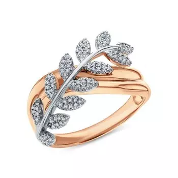 Золотое кольцо с бриллиантами природными