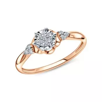 Золотое кольцо с бриллиантами природными