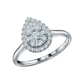 Золотое кольцо с бриллиантами природными