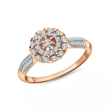 Золотое кольцо с бриллиантами природными