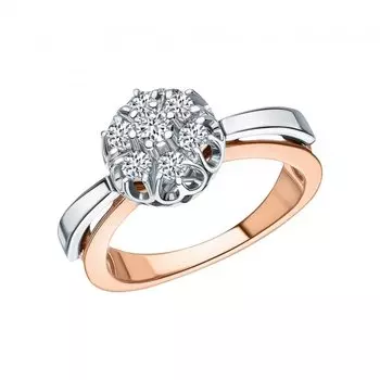 Золотое кольцо с бриллиантами природными