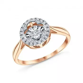 Золотое кольцо с бриллиантами природными