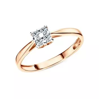 Золотое кольцо с бриллиантами природными