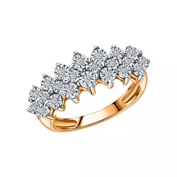 Золотое кольцо с бриллиантами природными