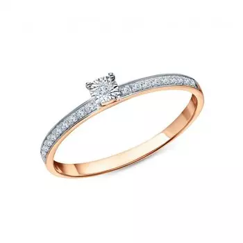 Золотое кольцо с бриллиантами природными