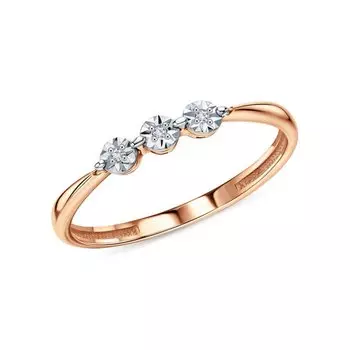 Золотое кольцо с бриллиантами природными