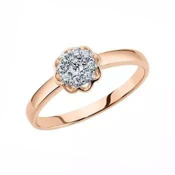 Золотое кольцо с бриллиантами природными