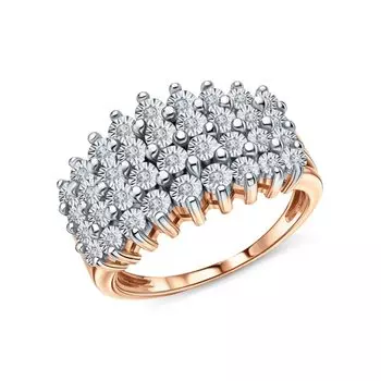 Золотое кольцо с бриллиантами природными