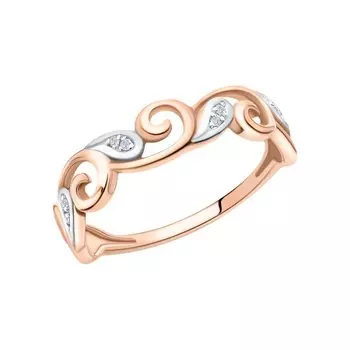 Золотое кольцо с бриллиантами природными