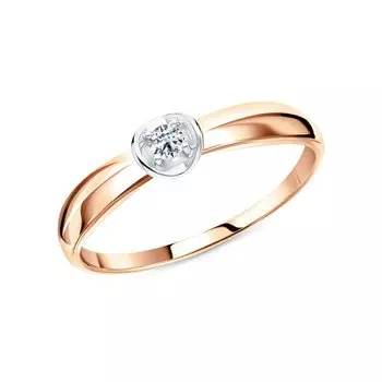 Золотое кольцо с бриллиантами природными