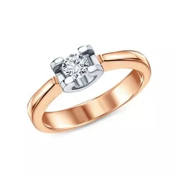 Золотое кольцо с бриллиантами природными